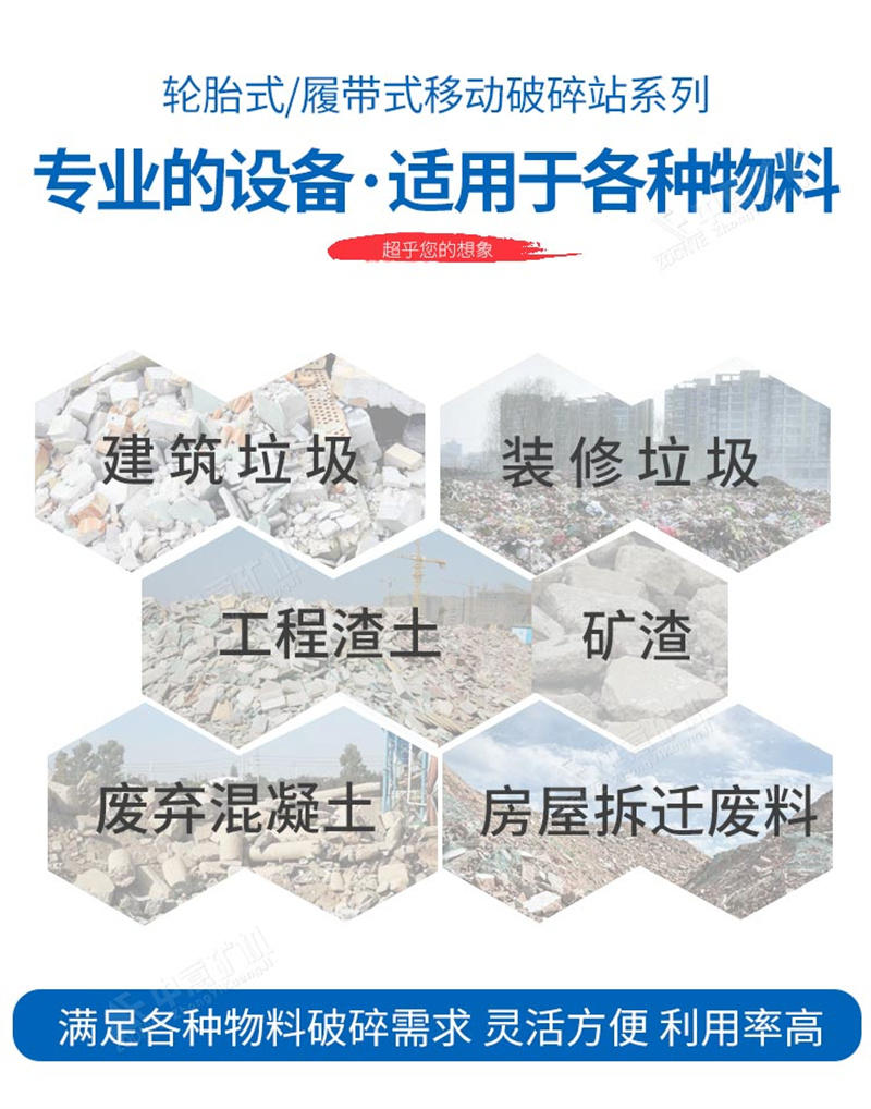 履帶式移動破碎站處理物料