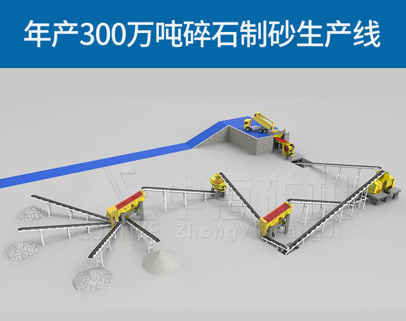 年產(chǎn)300萬(wàn)噸碎石制砂生產(chǎn)線工藝
