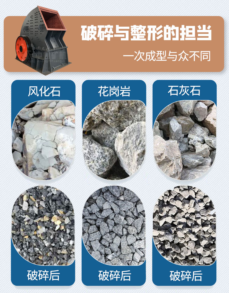 錘式破碎機適用物料